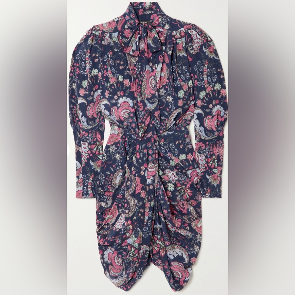 ISABEL MARANT
Batoa ruched floral-print silk-blend crepe de chine dress